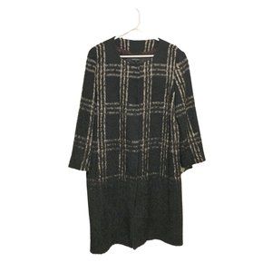 Eileen Fisher Suri Alpaca Wool Blend Coat Size M Black White City Quiet Luxury